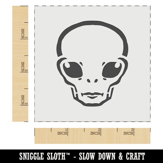 Alien Extraterrestrial UFO Head Wall Cookie DIY Craft Reusable Stencil